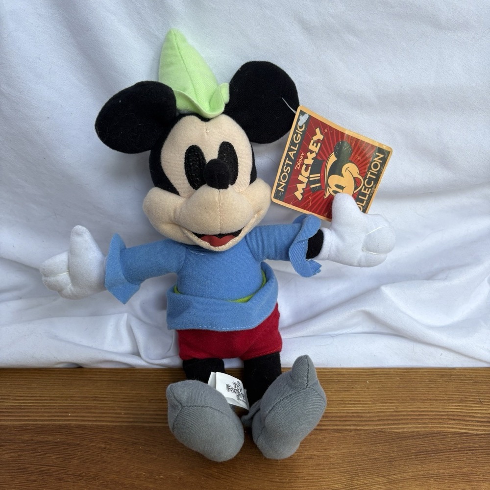 Disney Nostalgic Mickey Collection Mickey Mouse Plush w/ Tag 10" Stuffed Animal